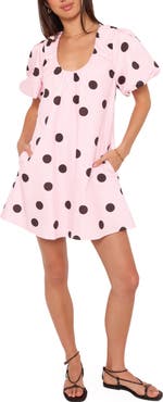 Petal & Pup Bertine Puff Sleeve Cotton Minidress