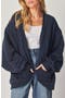 Quilted Cotton Blend Cardigan Sweatshirt