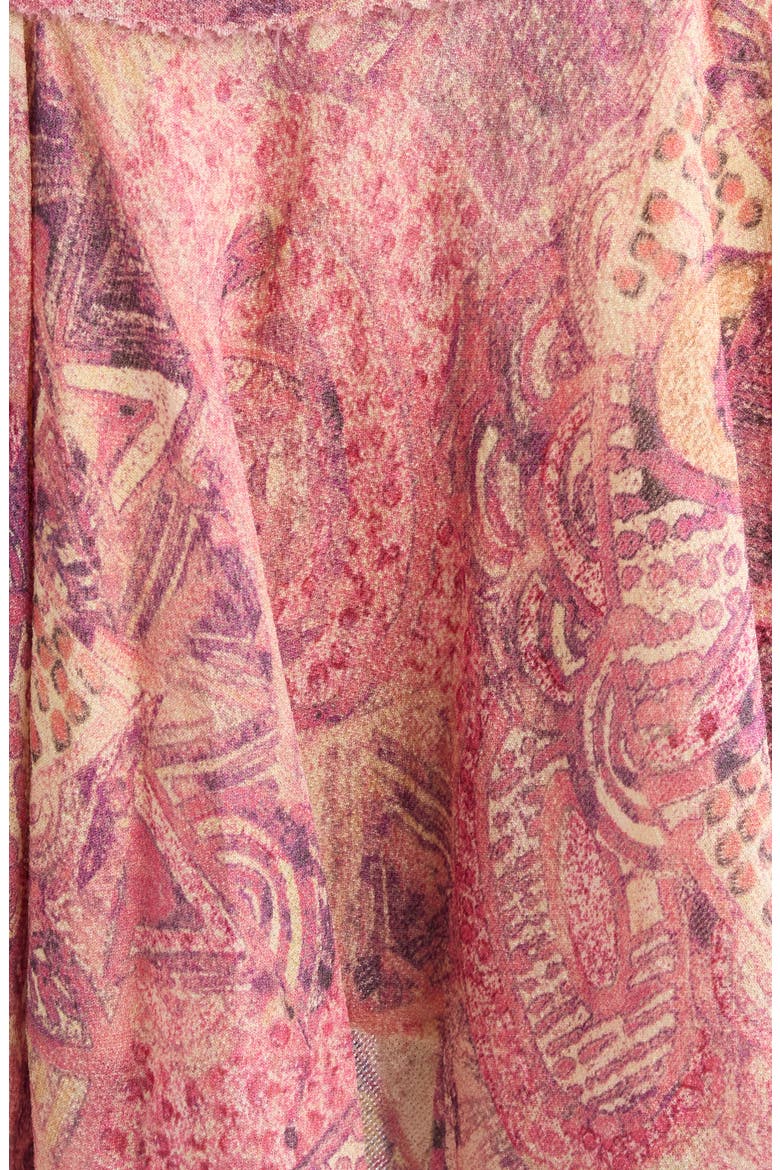 Ceiva Smocked Waist Silk Georgette Miniskirt, Alternate, color, PINK