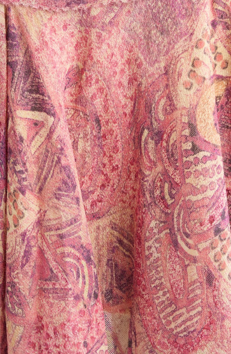 Isabel Marant Ceiva Smocked Waist Silk Georgette Miniskirt, Alternate, color, Pink