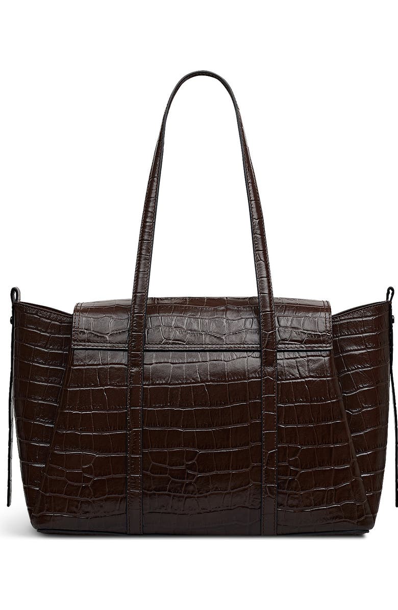 Radley The Chancery - Faux Croc Medium Flapover Shoulder Bag, Alternate, color, Walnut
