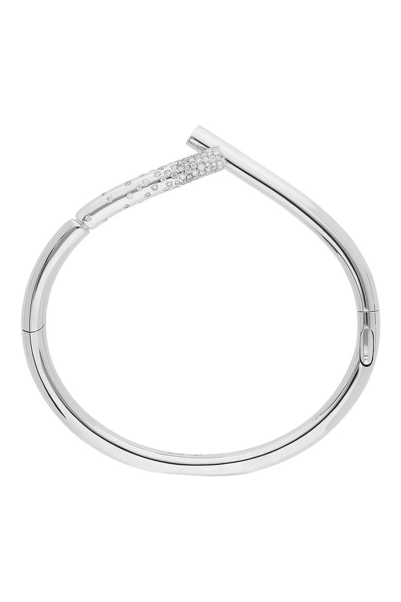 Oera Pavé Diamond Hinged Bracelet, Alternate, color, WHITE GOLD