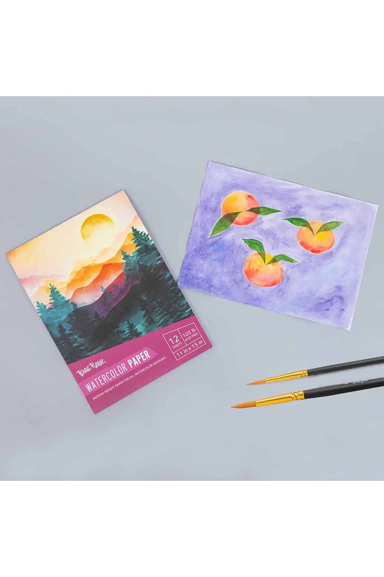 Watercolor Paper Pad 50 Sheets, Alternate, color, Multicolored