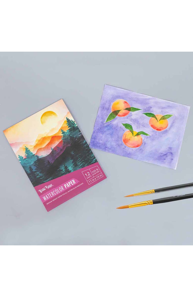 Brea Reese Watercolor Paper Pad 50 Sheets, Alternate, color, Multicolored