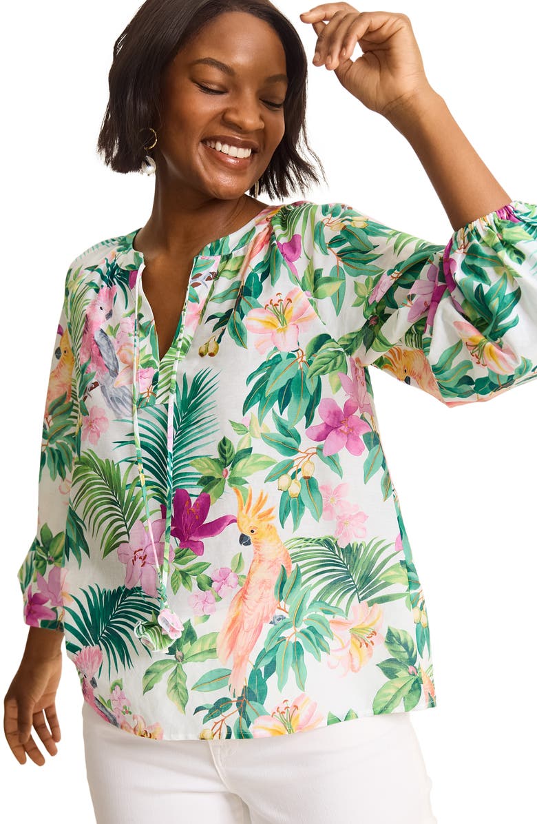 Tommy Bahama Tropical Bliss Cotton & Silk Top, Alternate, color, 