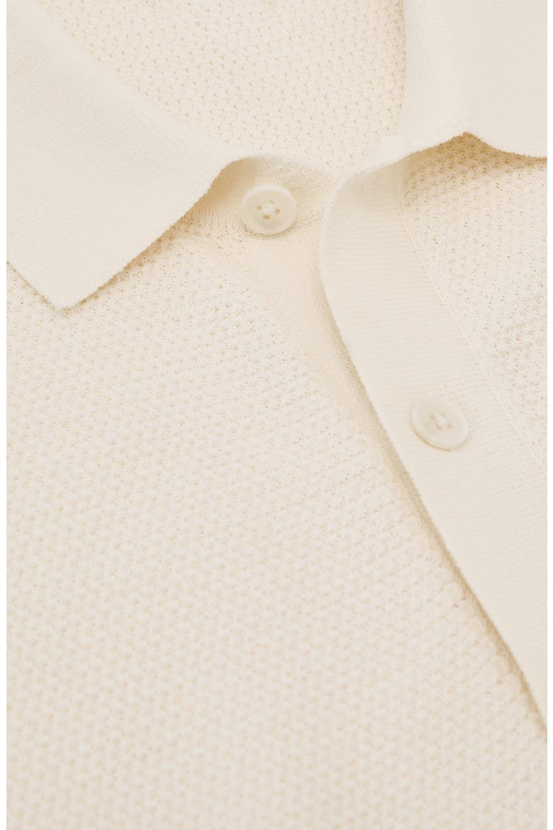 Warren Basket Stitch Polo Sweater, Alternate, color, ECRU
