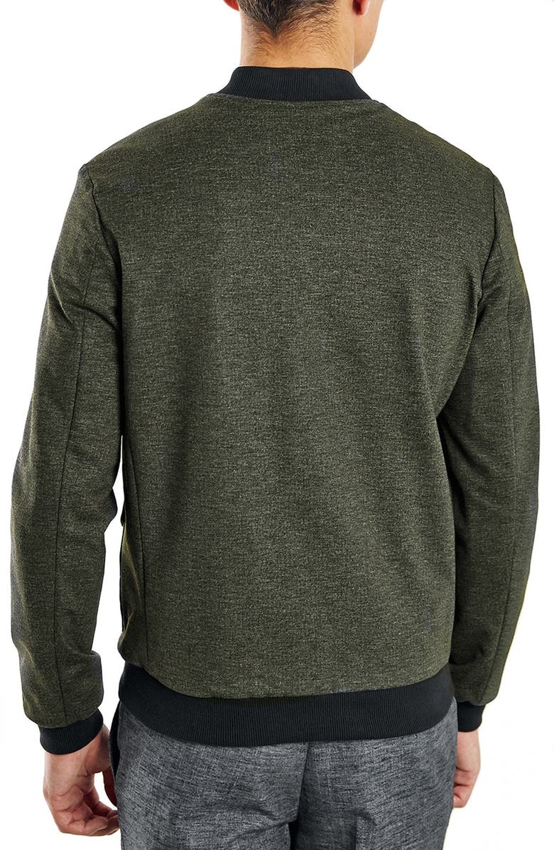 Topman Olive Bomber Jacket, Alternate, color, 