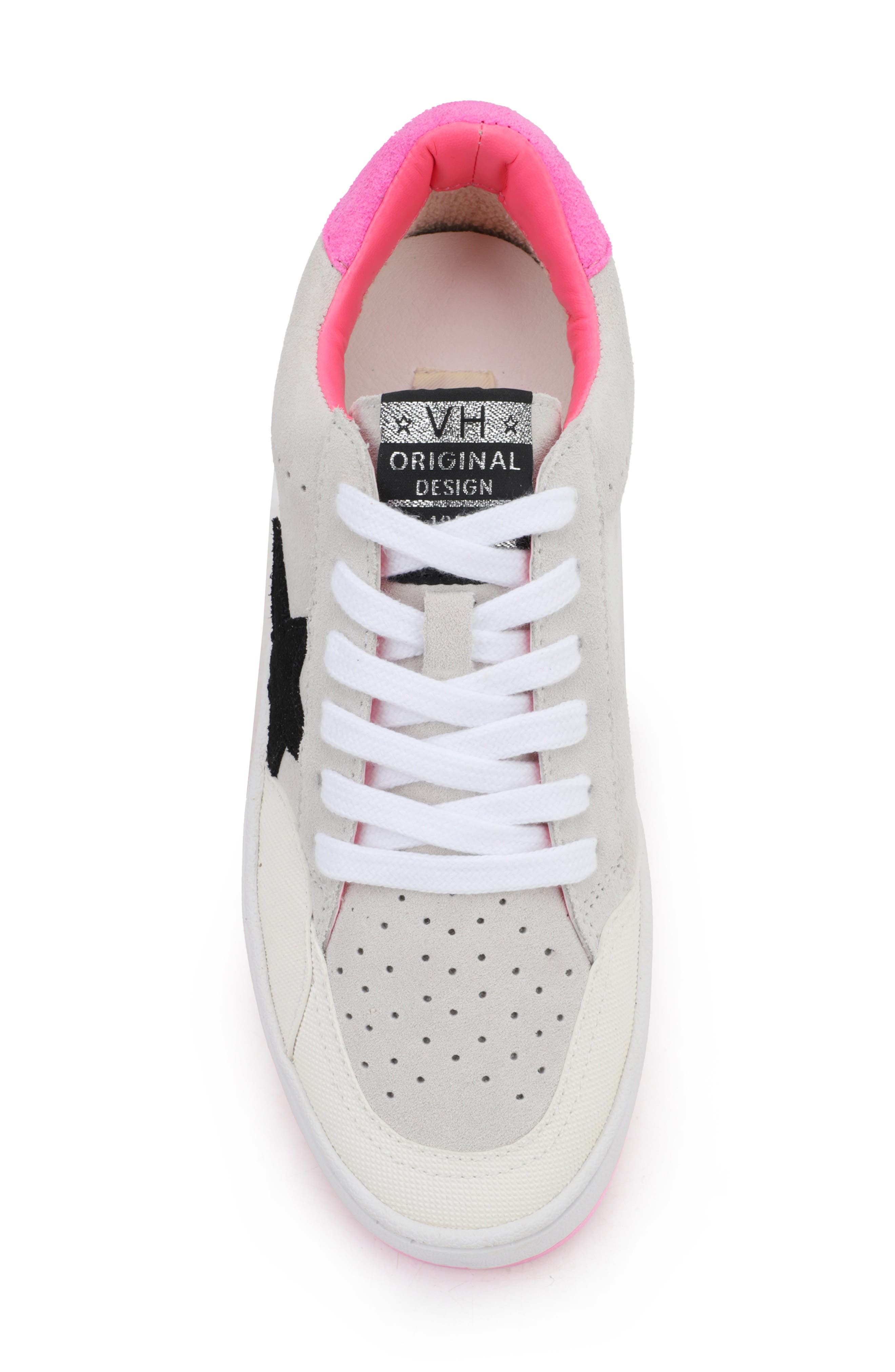 Destiny Faux Fur Detail Sneaker, Alternate, color, NEON PINK POP