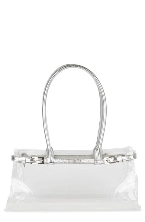 Pesky-V Clear Leather Baguette