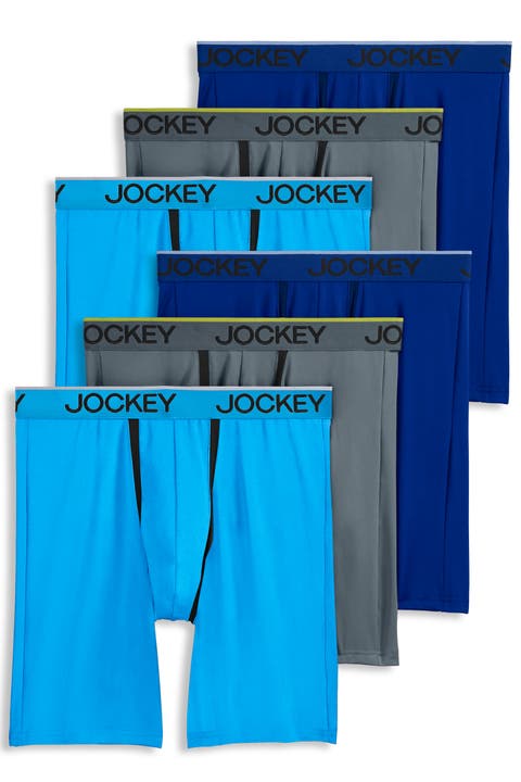 Men's Chafe Proof Pouch Microfiber 8.5" Long Leg Boxer Brief - 6 Pack