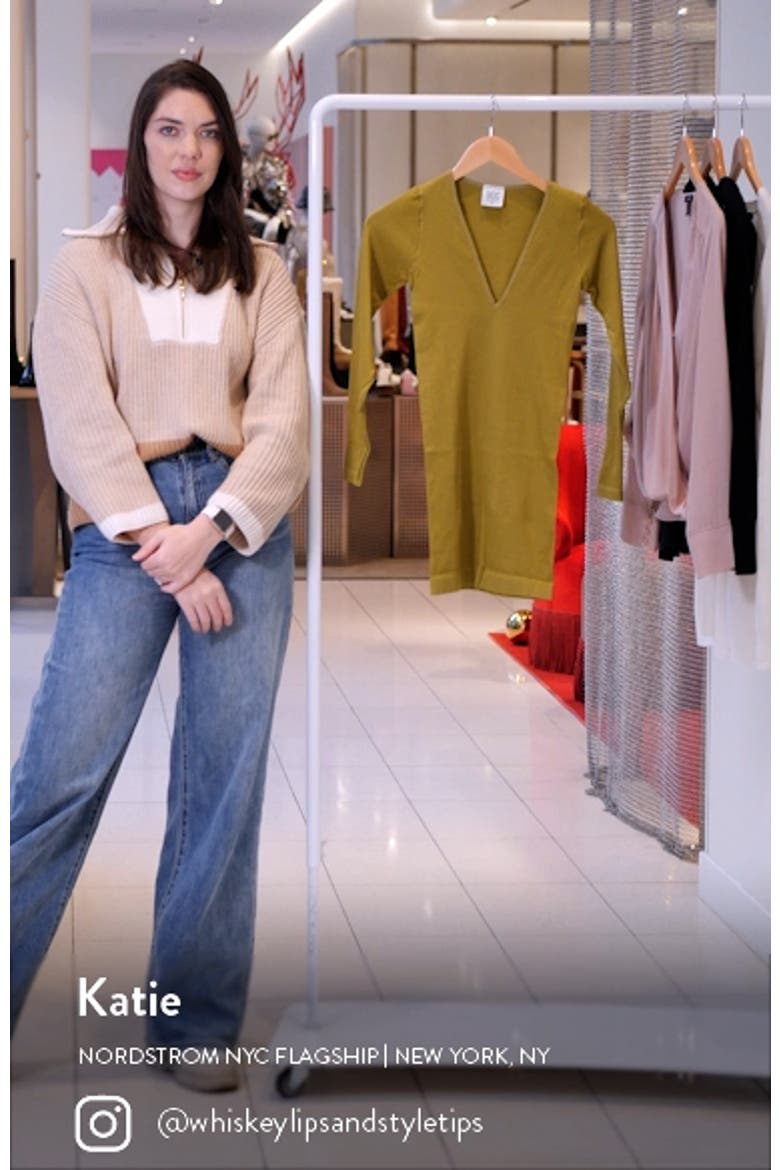 Josie Ribbed Long Sleeve Mini Sweater Dress video
