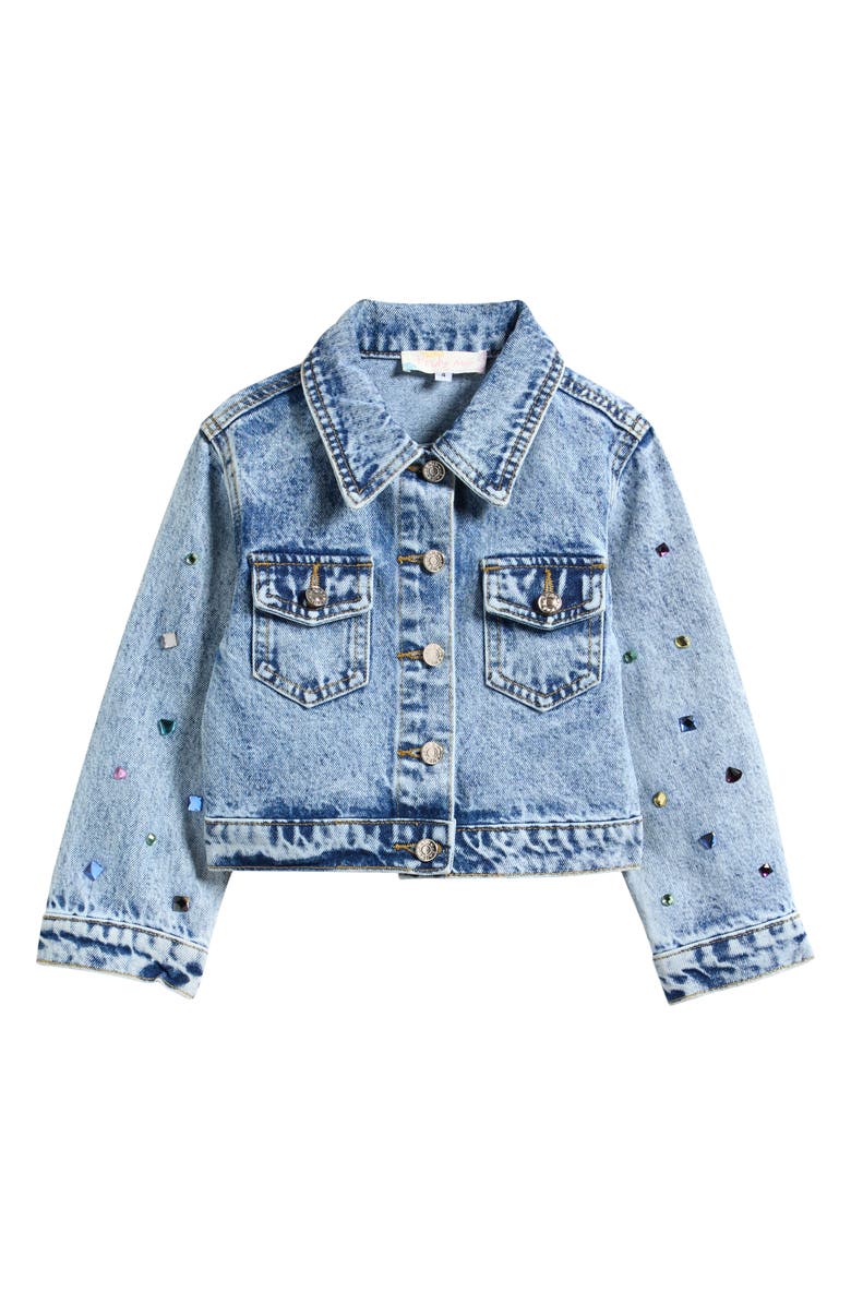 Truly Me Kids' Bejeweled Denim Jacket, Main, color,
