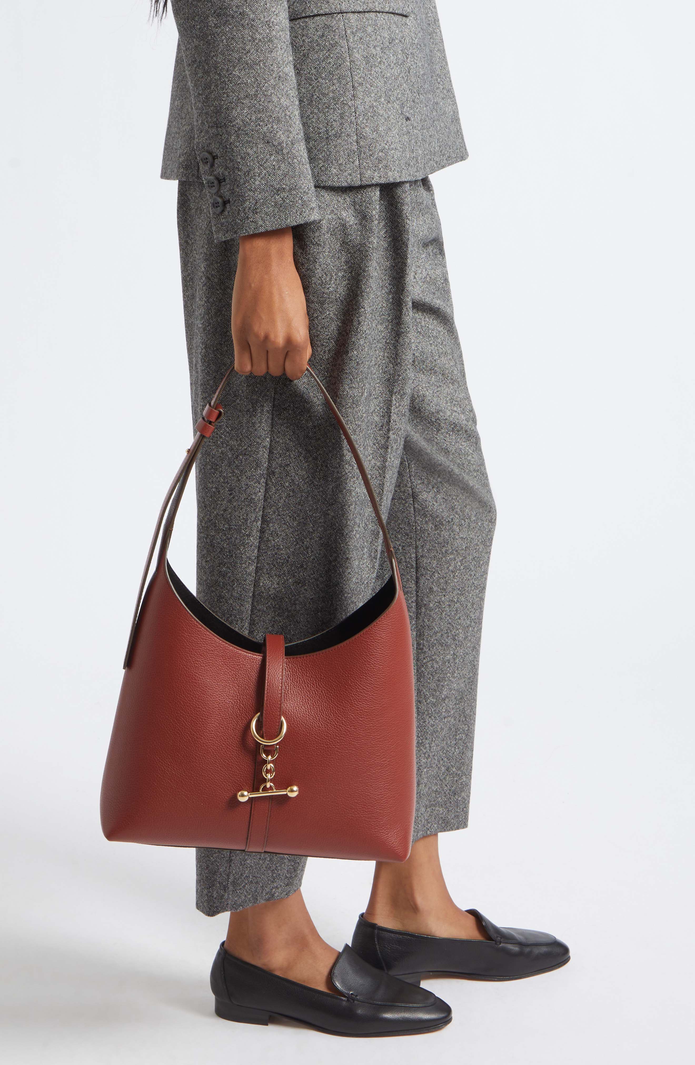 Kite Leather Hobo Bag, Alternate, color, WALNUT