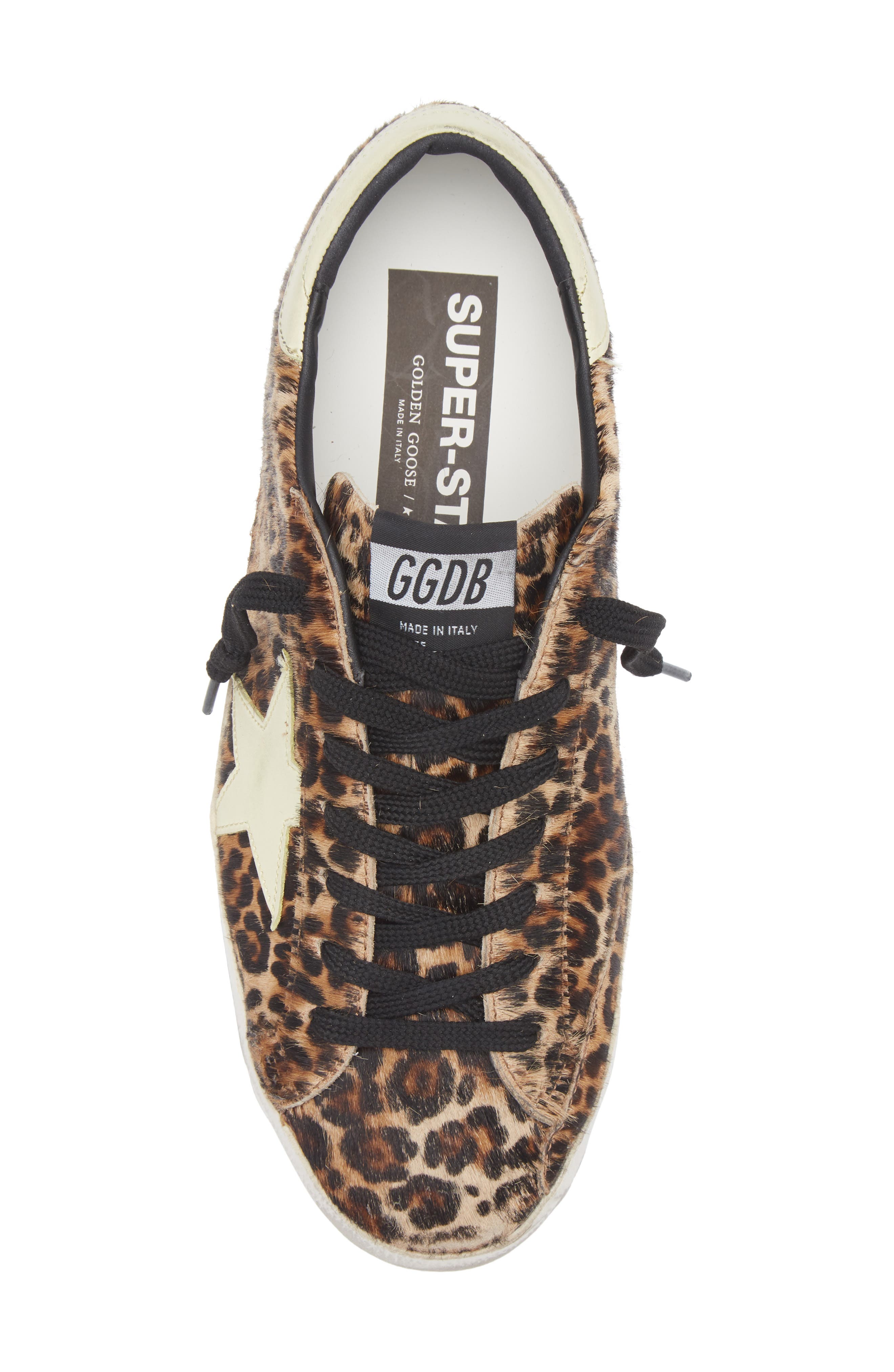 Golden Goose Super-Star Leopard Print Genuine Calf Hair Sneaker, Alternate, color, 
