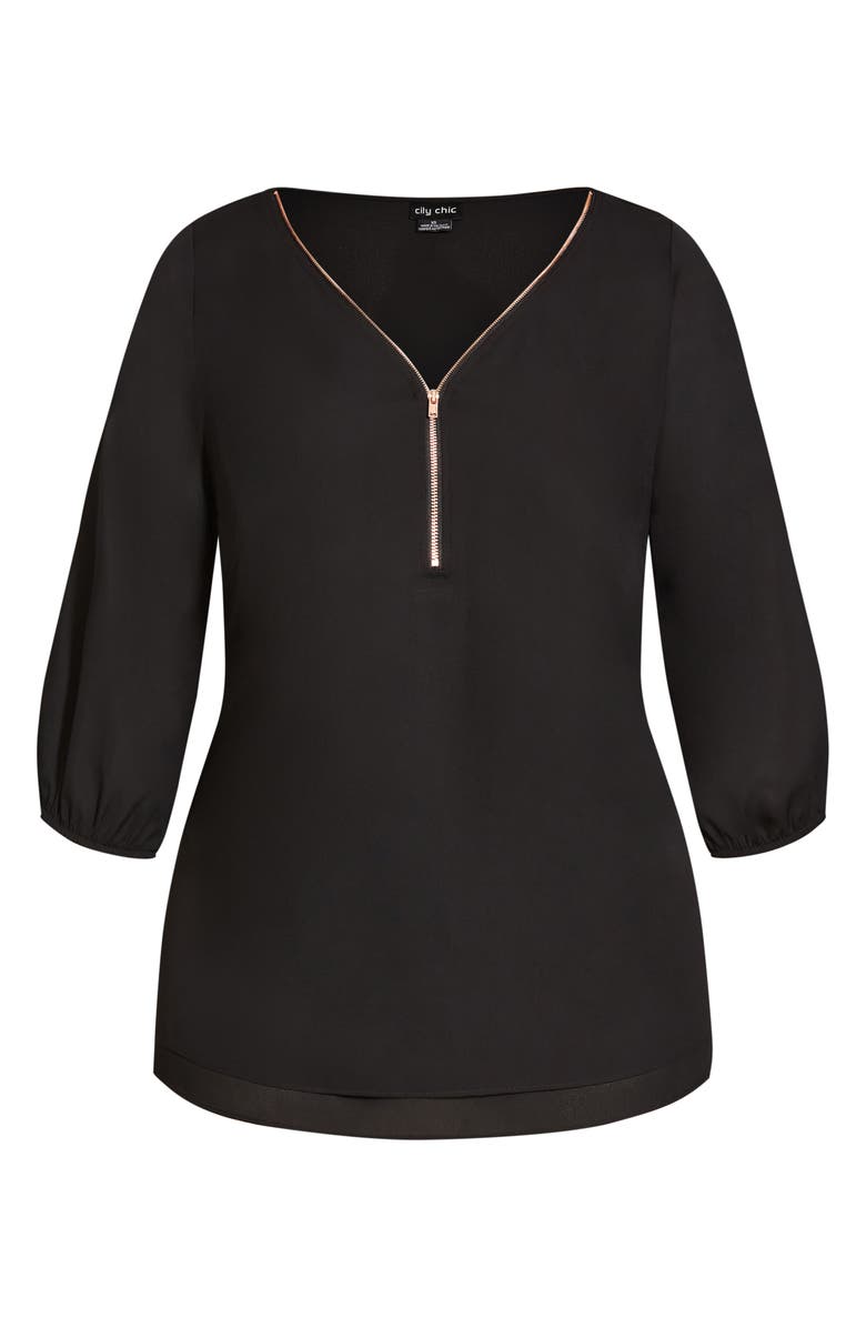 City Chic Zip Fling Top, Alternate, color,