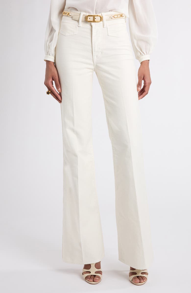 TOM FORD Moleskin Denim Flare Leg Pants, Main, color, Off White