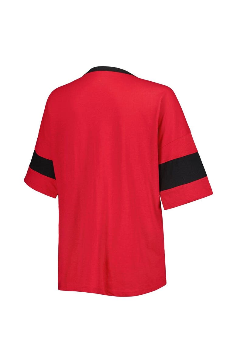 Champion Women's Champion Red Georgia Bulldogs Jumbo Arch Striped Half-Sleeve T-Shirt, Alternate, color,