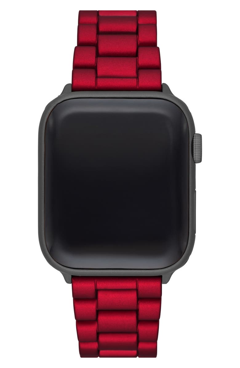 Michael Kors Red & Black Stainless Steel 22mm Apple Watch<sup>®</sup> Bracelet Watchband, Alternate, color, 