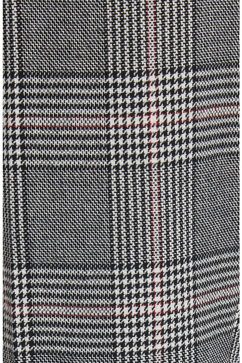 Milano Glen Plaid Virgin Wool & Cotton Trousers, Alternate, color, GREY BLACK