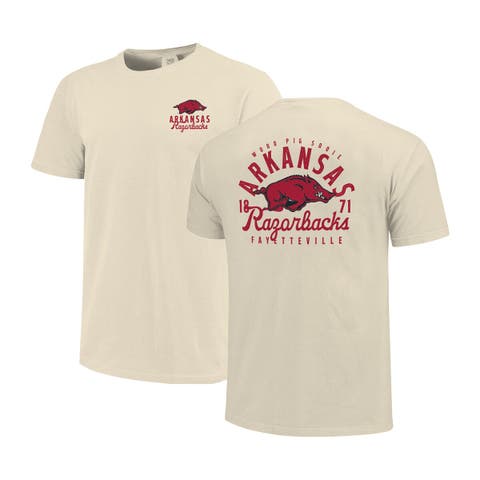 Men's Cream Arkansas Razorbacks Comfort Colors Mascot Overlay T-Shirt