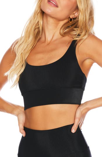 Beach Riot Leah Crop Sports Bra In Black