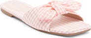 TOP MODA Penny Gingham Bow Slide Sandal