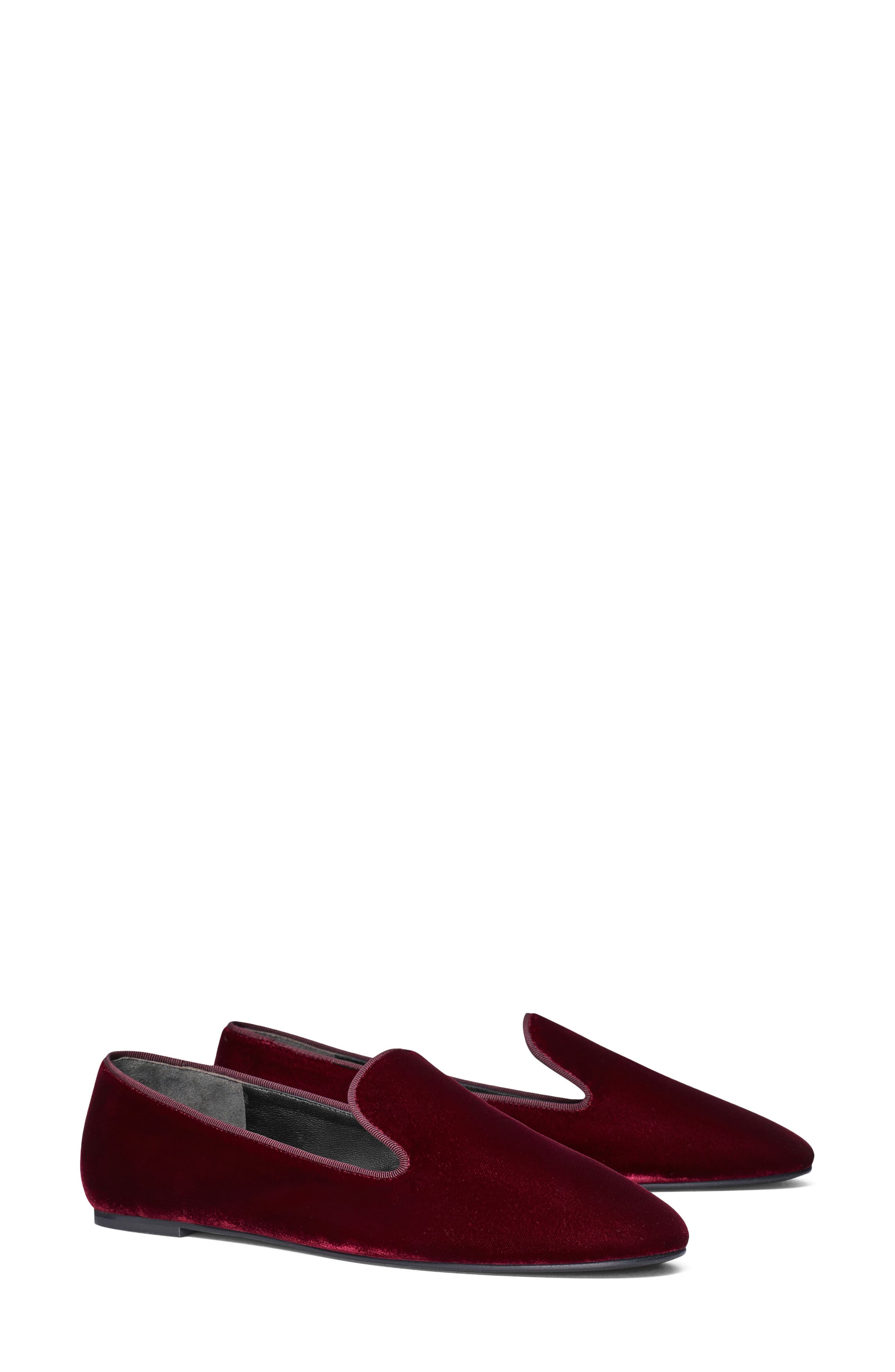 Tory Burch Smoking Slipper, Main, color, Dark Carmine