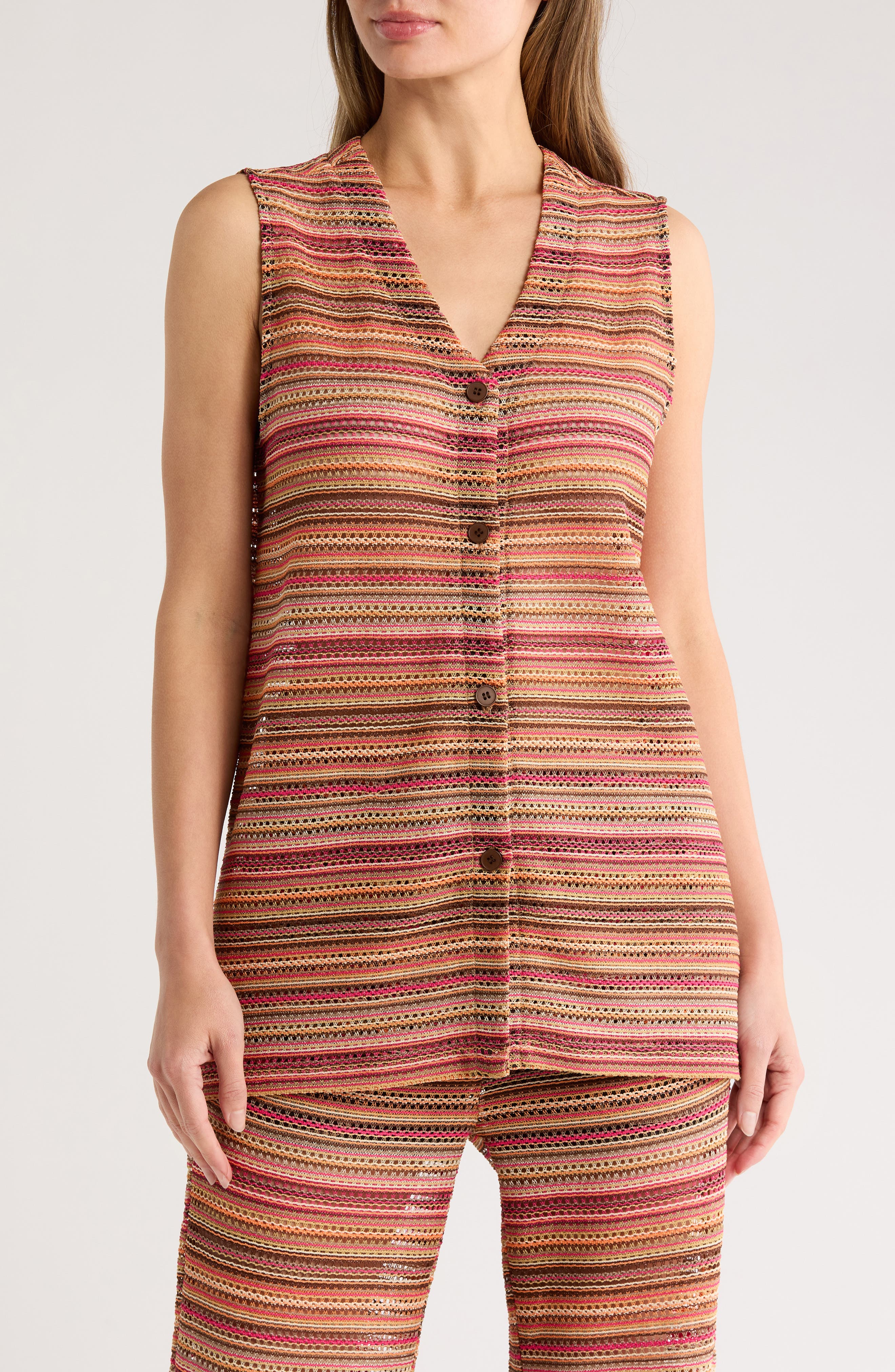 Gemma + Jane Woven Button Front Vest