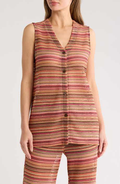 Gemma + Jane Woven Button Front Vest