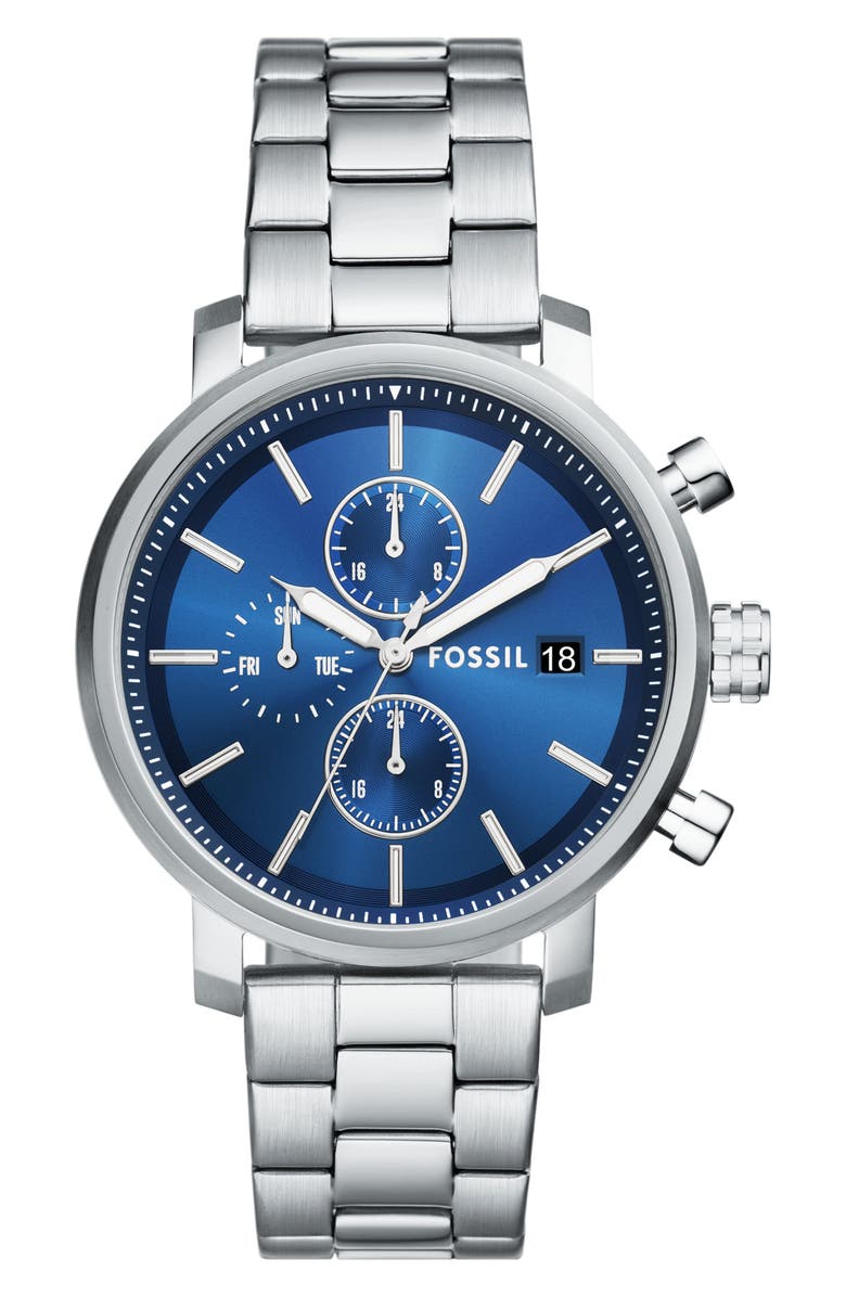 Fossil Rhett Multifunction Stainless Steel Watch, Main, color,