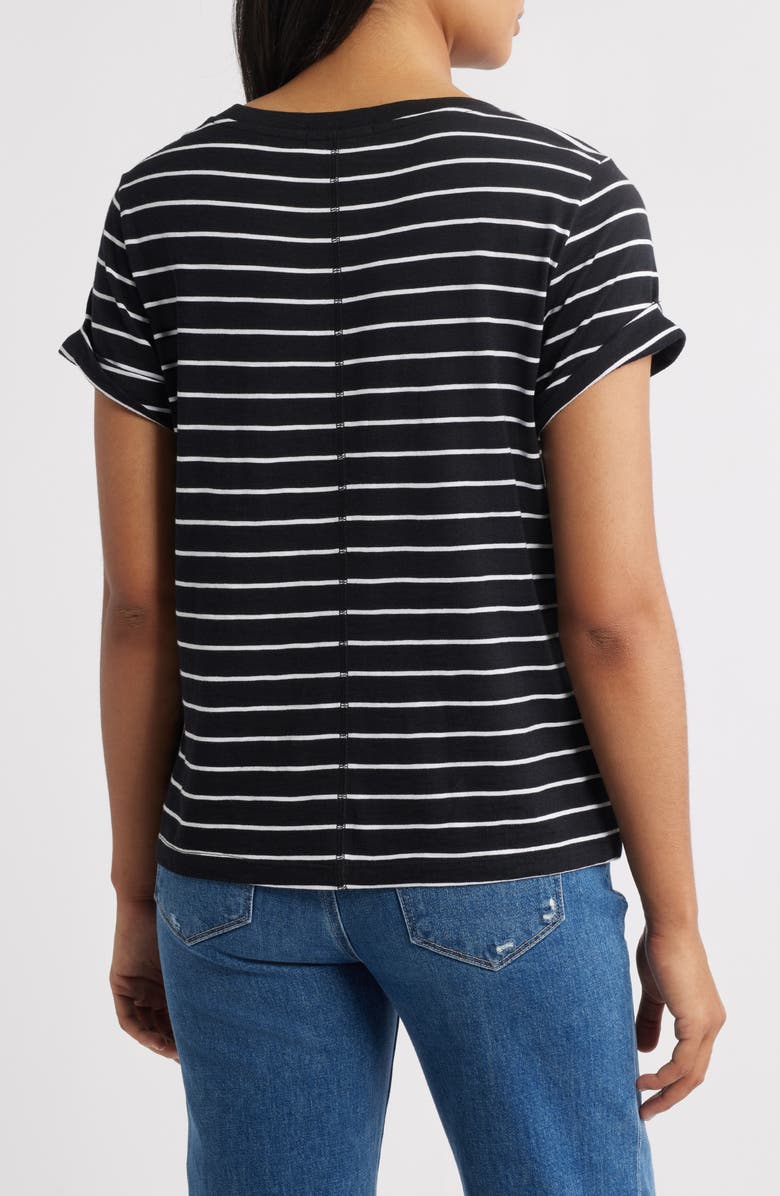 Sanctuary Abstract Print Cotton Blend T-Shirt, Alternate, color, Black/White Stripe