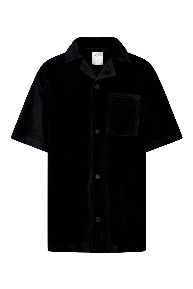 Kids' Short Sleeve Button-Up Shirt, Main, color, BLACK