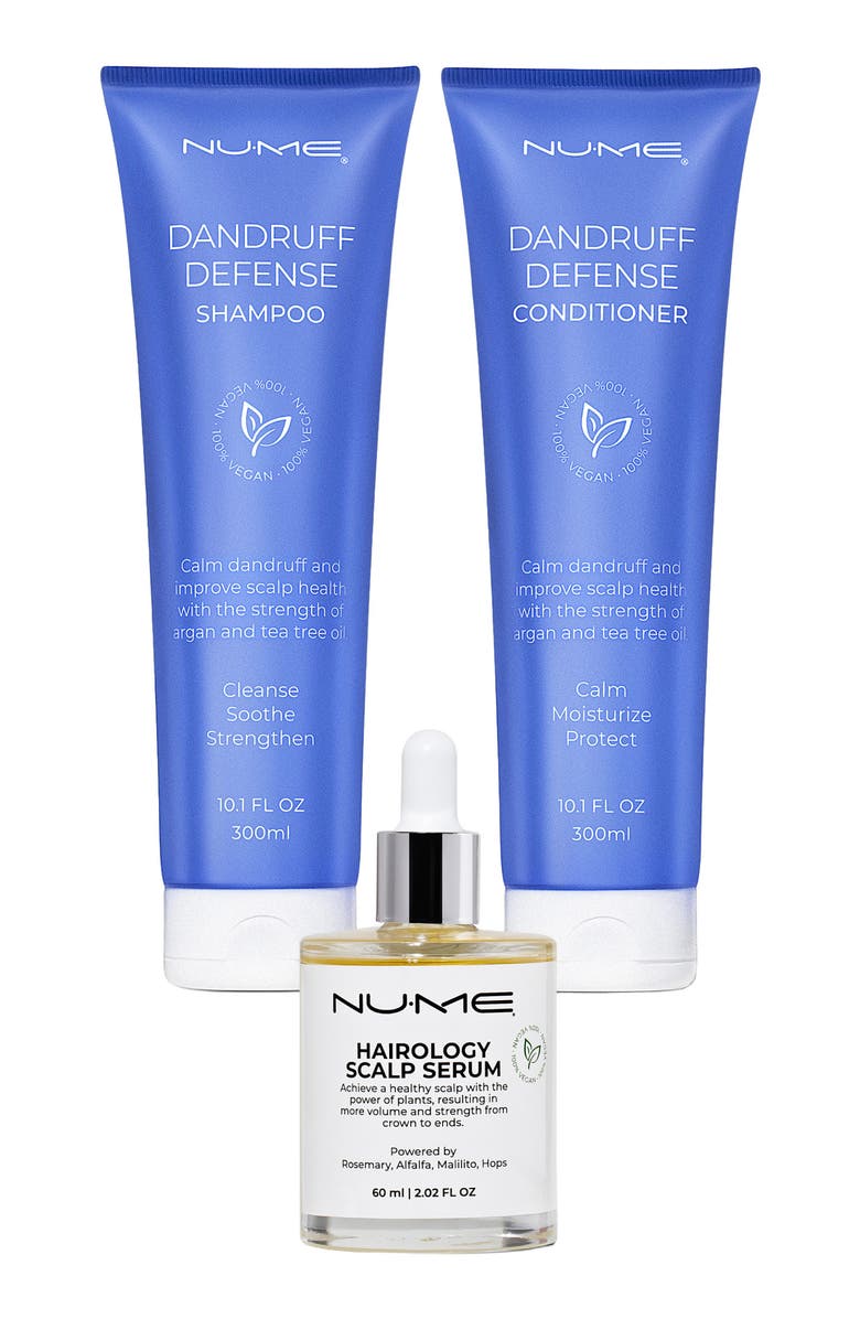 NUME Dandruff Treatment Set | Vegan Anti-Dandruff Trio w/ Serum, Main, color, Blue