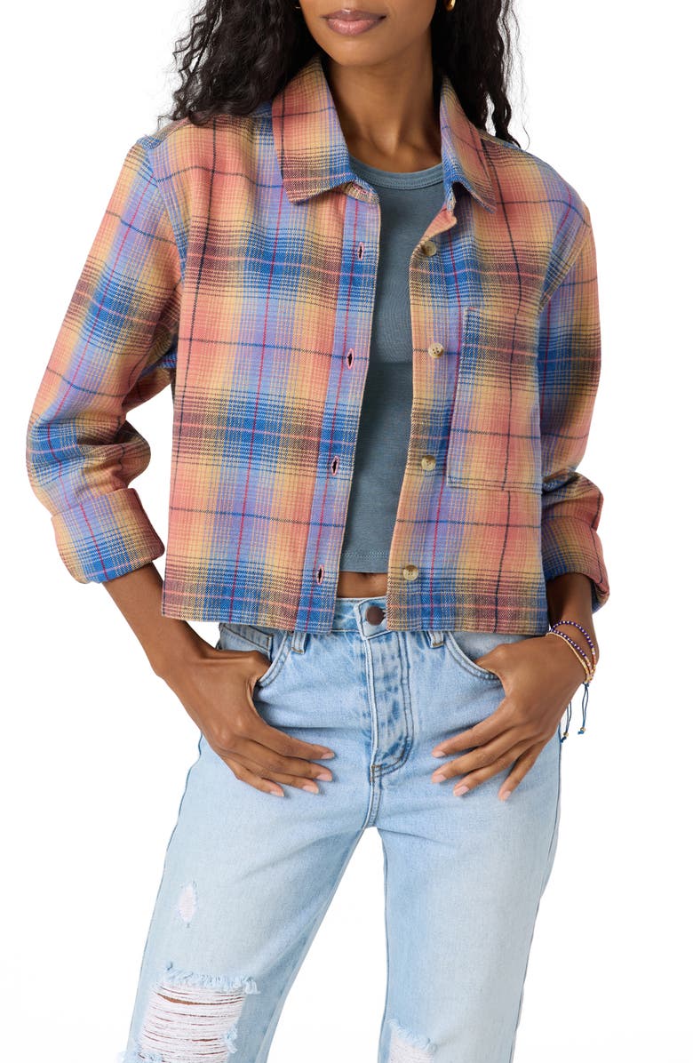 O'Neill Roy Crop Flannel Button-Up Shirt, Main, color, 