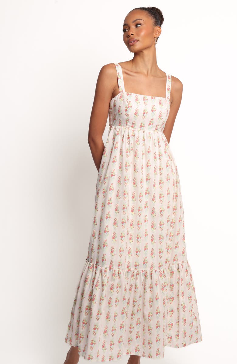 Petal & Pup Gabriela Floral Print Maxi Dress, Alternate, color, Off White