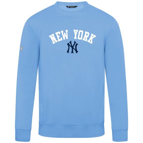Men's Levelwear  Light Blue New York Yankees Zane Felt Arch Pullover Sweatshirt