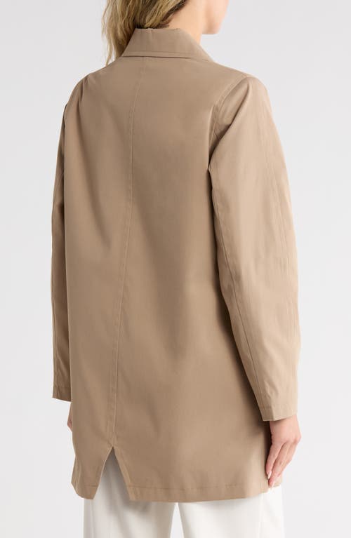 Sam Edelman Leopard Print Water Repellent Rain Jacket In Brown