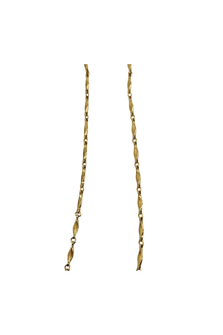 Vintage 1970s Gold Tone Long Station Chain Necklace, Alternate, color, gold
