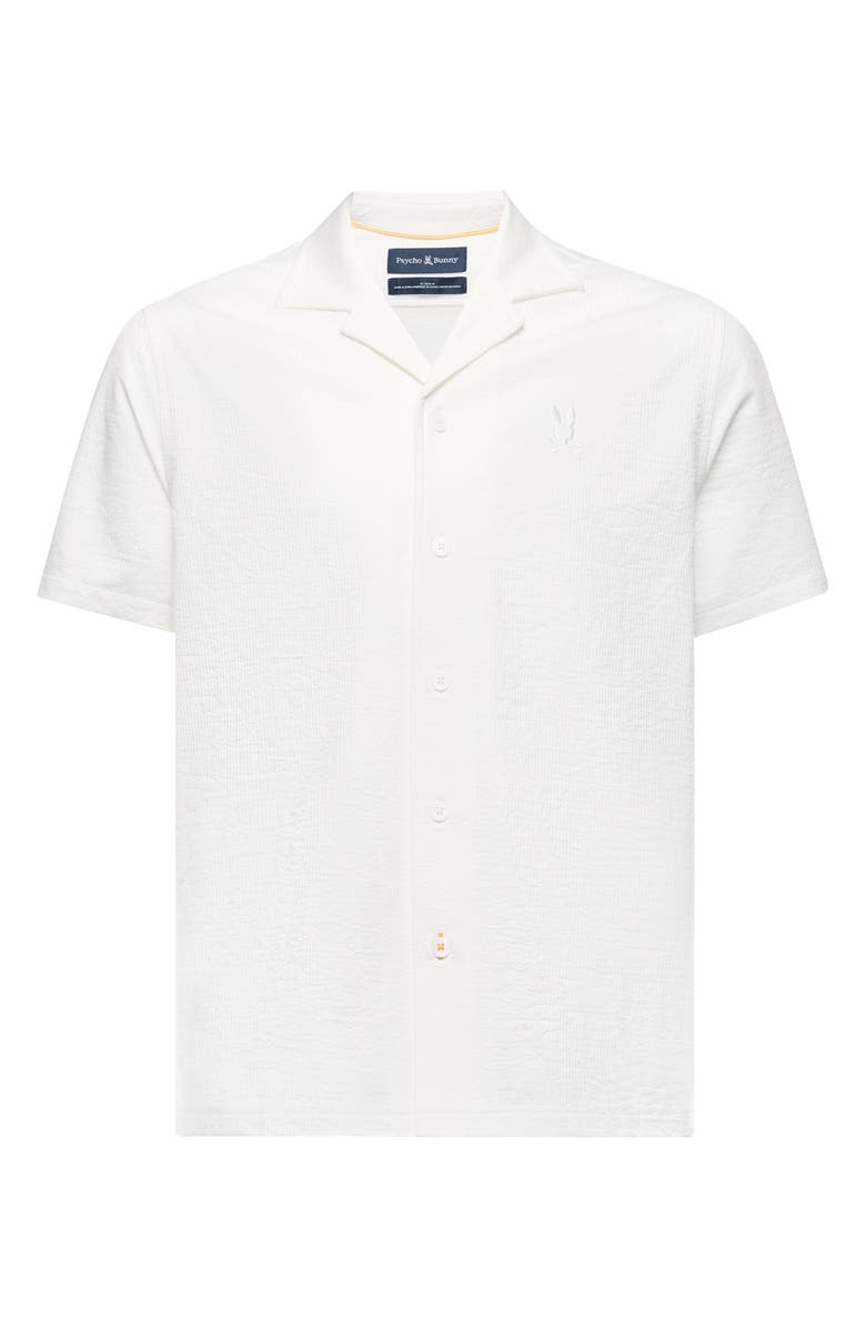 Psycho Bunny Kids' Jayme Seersucker Camp Shirt, Main, color, White