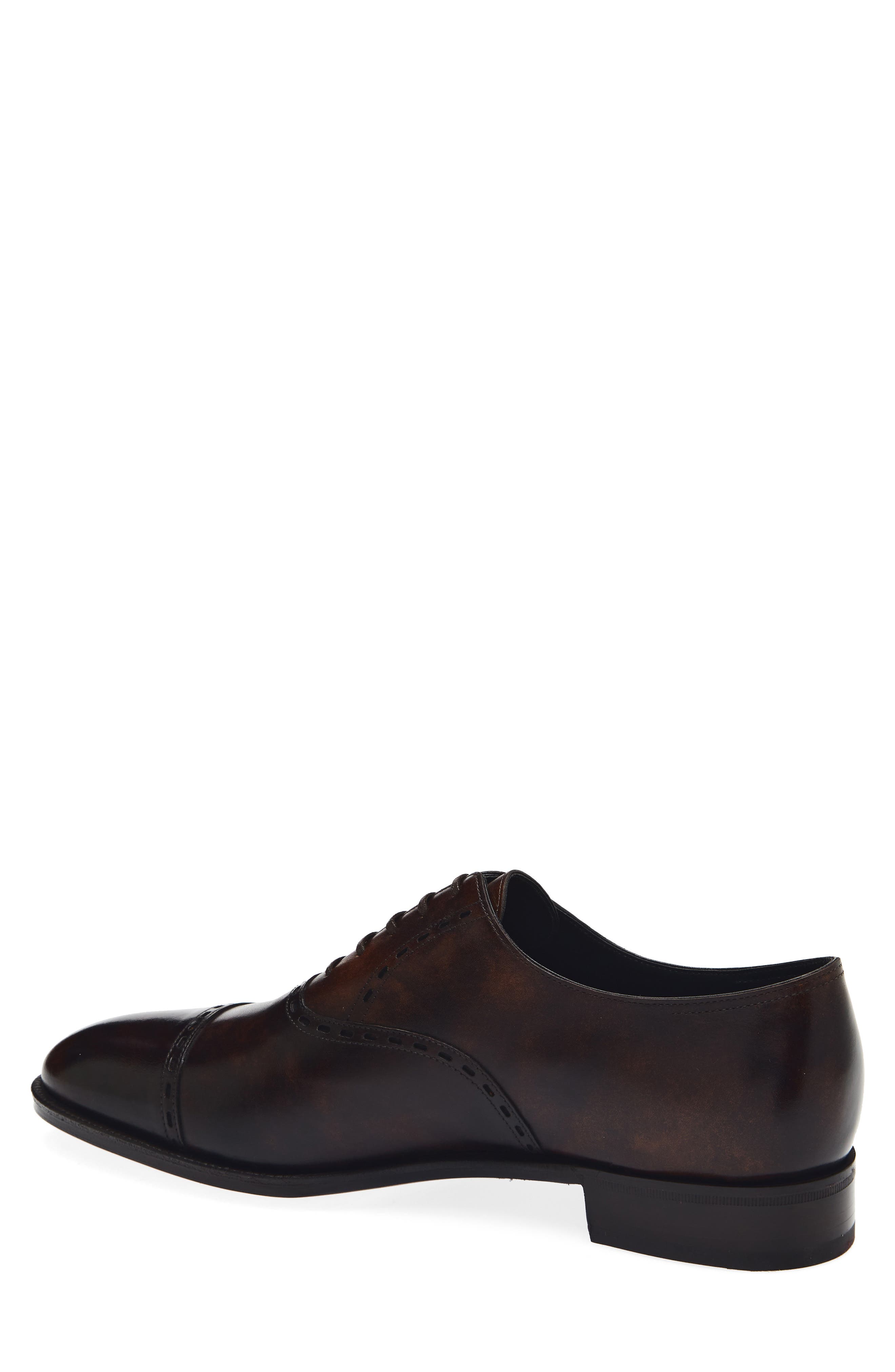 John Lobb Philip II Oval Cap Toe Oxford, Alternate, color, Dark Brown