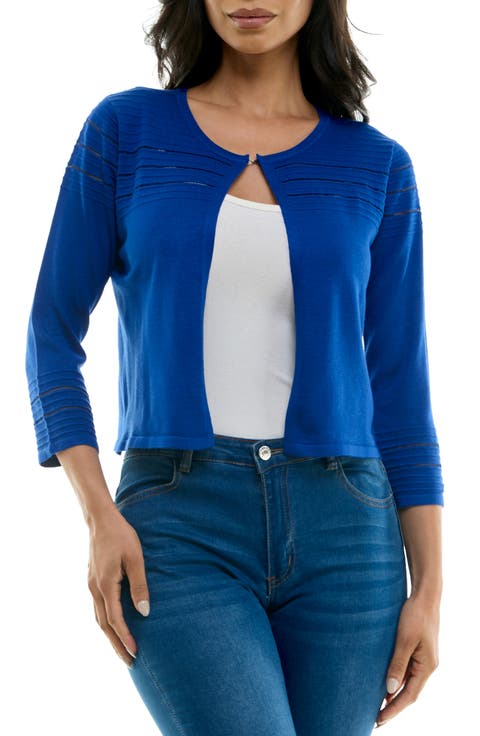 Sheer Stripe Knit Bolero