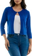 Nina Leonard Sheer Stripe Knit Bolero