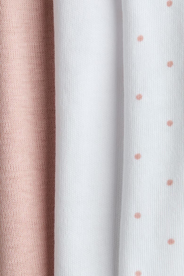 3-pack Foldover-waist Leggings, Alternate, color, Powder pink/dotted