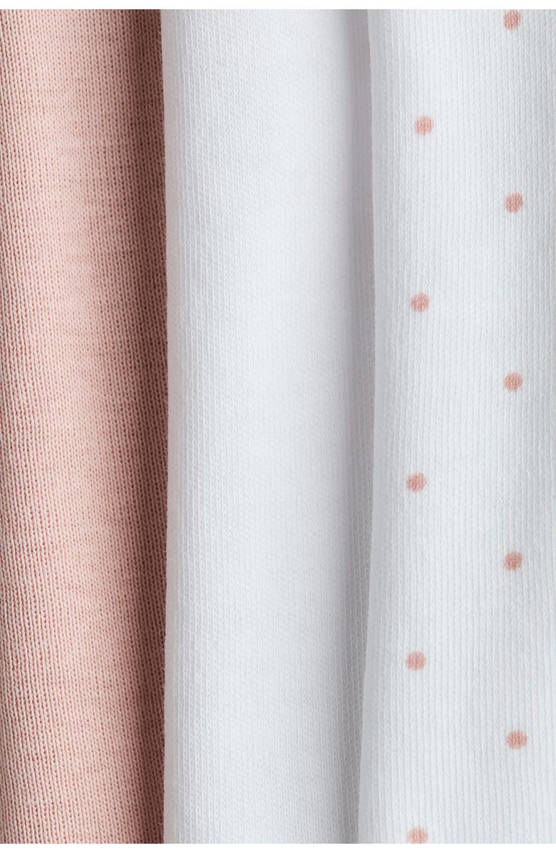 H&M 3-pack Foldover-waist Leggings, Alternate, color, Powder Pink/Dotted