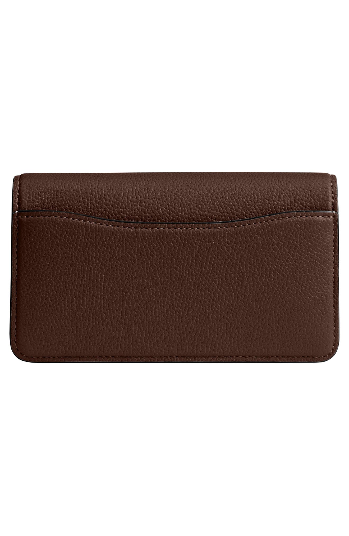 Tabby Polished Pebble Leather Wristlet, Alternate, color, B4/ MAPLE