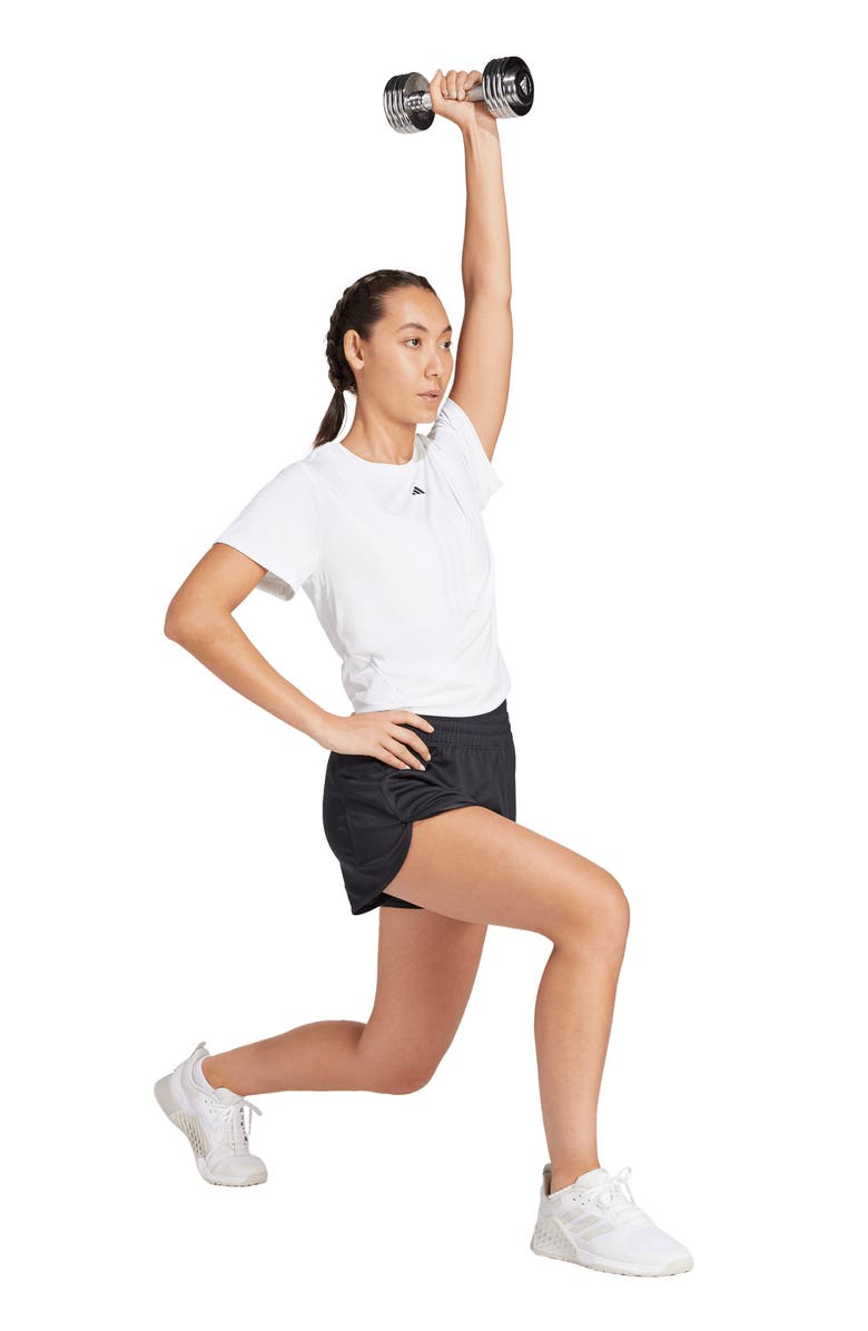 adidas Pacer High Waist Knit Shorts, Alternate, color, 