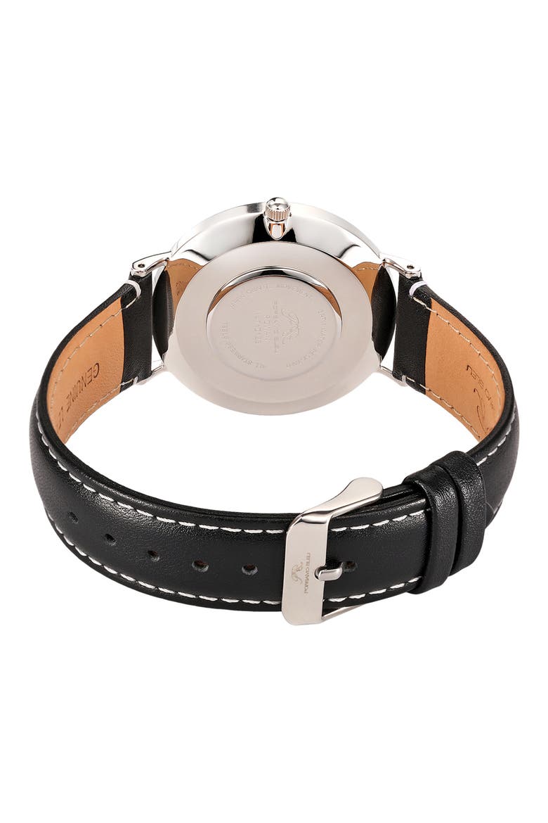 Rowan Leather Strap Watch, 40mm, Alternate, color, BLACK/ BLUE