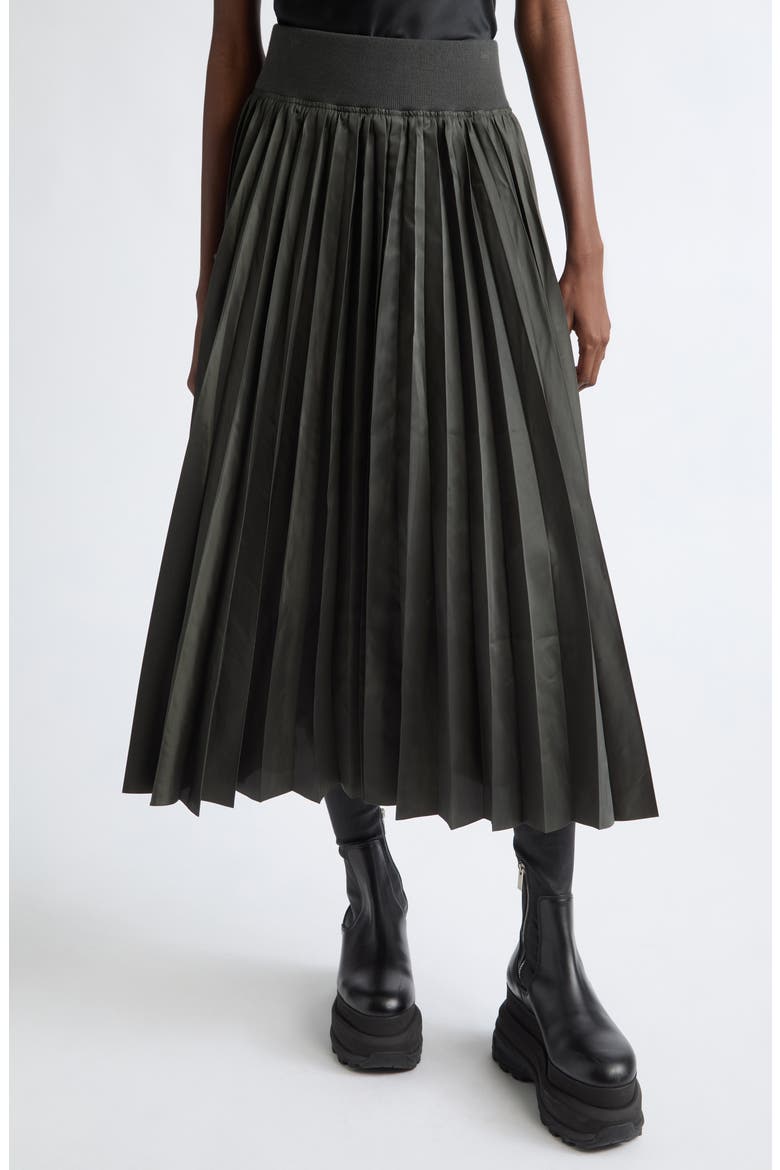 Pleated Cargo Midi Skirt, Main, color, DARK KHAKI