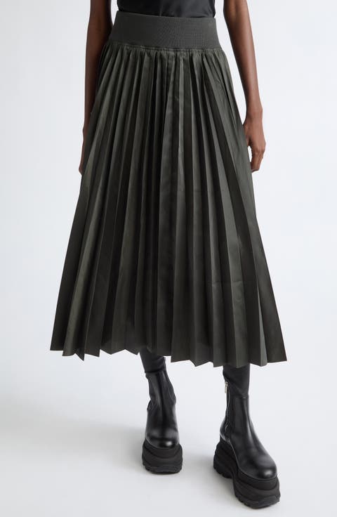 Pleated Cargo Midi Skirt