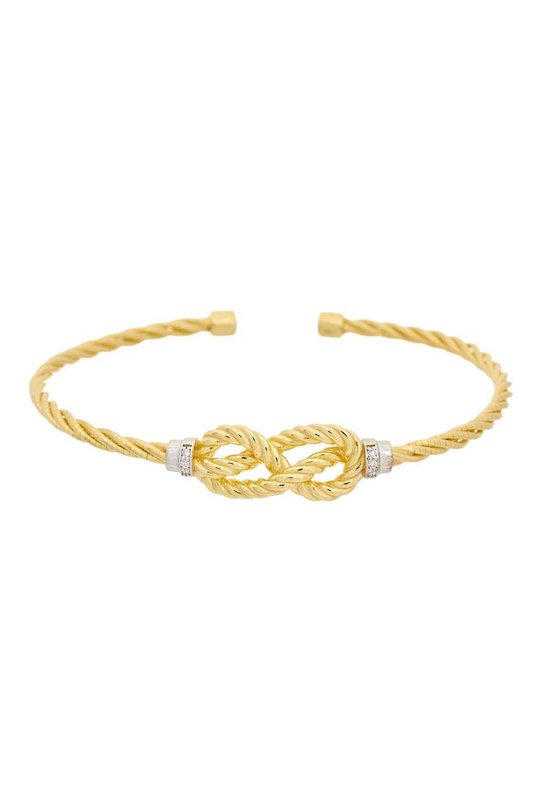 Diamond Infinity Knot Cuff Bangle, Main, color, YELLOW